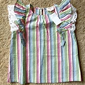 NWT Crewcuts XS seersucker shirt with eyelet trim